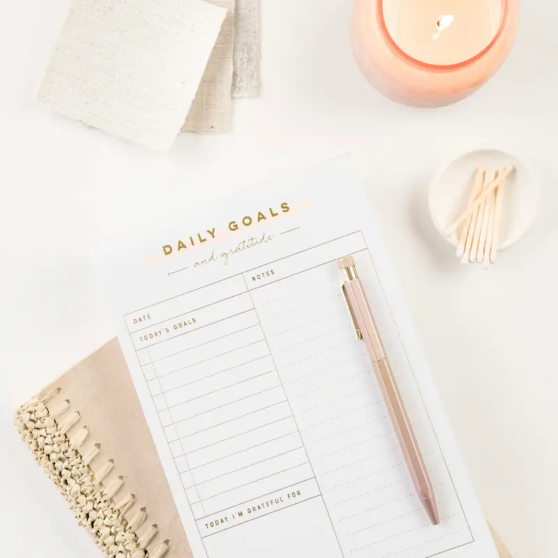 daily planner and notebook for content strategy planning