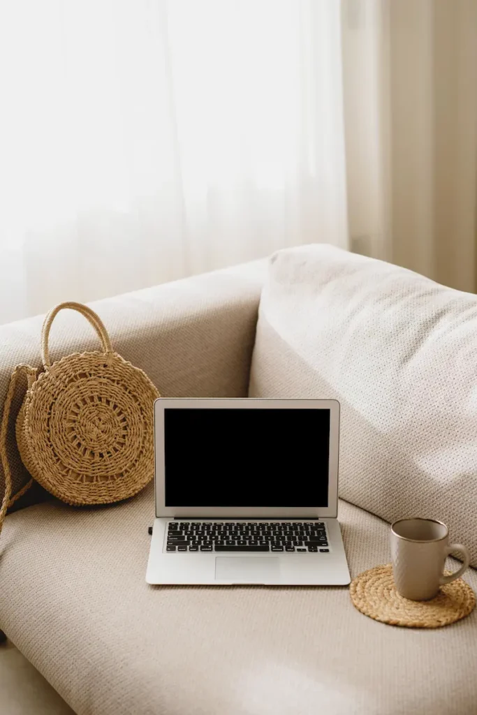 analyzing a website investment on laptop in a minimal workspace